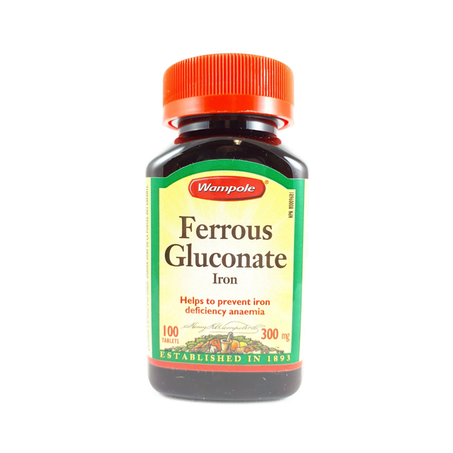 Wampole - Ferrous Gluconate 300 mg | 100 Tablets