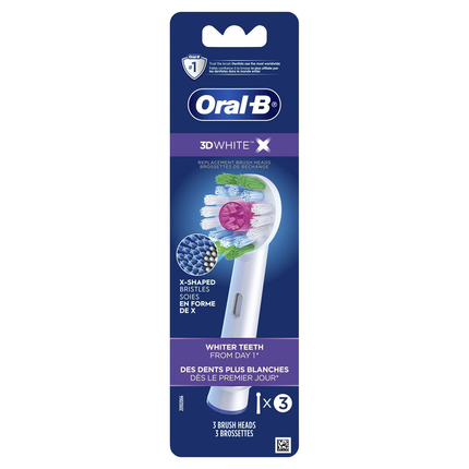 Oral-B - Têtes de brosse 3D blanches | 3 remplacements