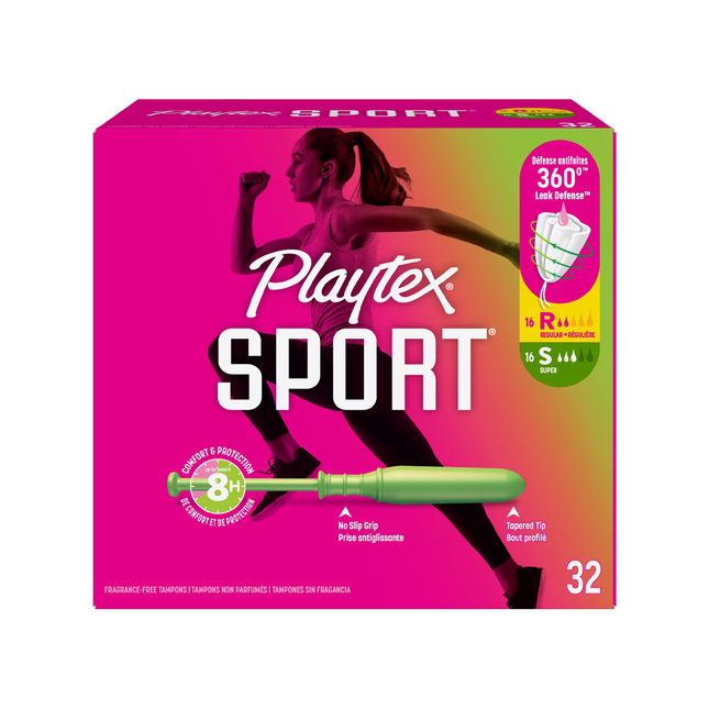 Playtex - Sport Tampons with 360º Leak Defense Tampons | 16 Regular + 16 Super