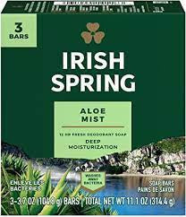 Irish Spring - Aloe Mist - 12 hr Fresh Deodorant Soap | 104.8 g X 3 Soap Bars