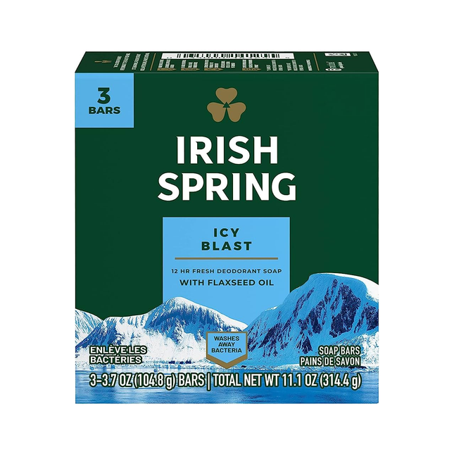 Irish Spring - Barres de savon déodorantes fraîches 12 heures - Icy Blast | 3x barres