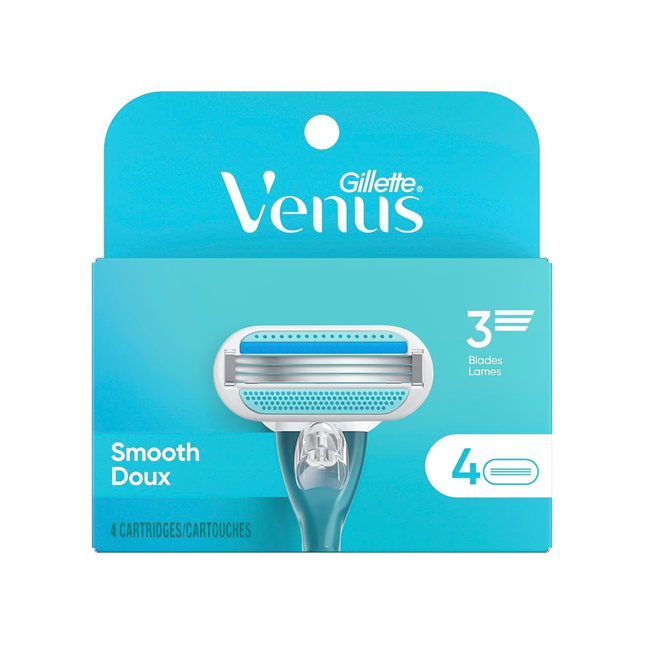 Gillette - Venus Smooth 3-Bladed Razor Refills | 4 Cartridges