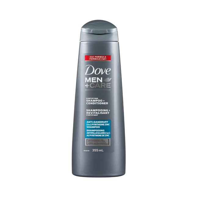 Dove - Shampooing et revitalisant fortifiant Men+Care - Antipelliculaire avec pyrithione de zinc | 355 ml