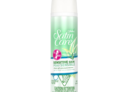 Gillette - Gel de rasage Venus Satin Care Peau Sensible à l'Aloès | 198 g