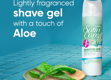 Gillette - Gel de rasage Venus Satin Care Peau Sensible à l'Aloès | 198 g