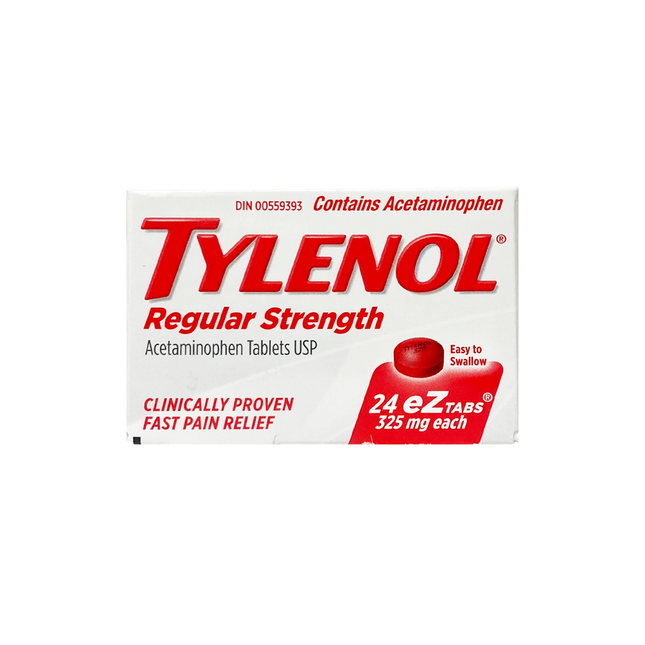 Tylenol Acétaminophène à concentration régulière 325 mg | 24 onglets eZ 