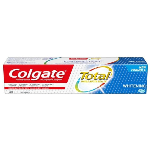 Colgate - Total Whole Mouth health - Anticavity/Antigingivitis Fluoride Gel Toothpaste - Whitening | 170 mL