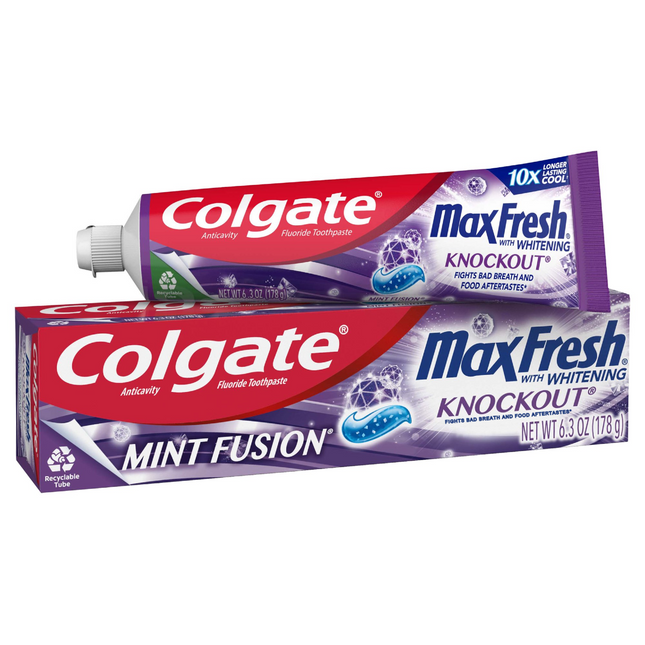 Colgate - Max Fresh Knockout avec dentifrice blanchissant - Mint Fusion | 150 ml