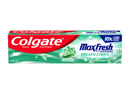 Colgate - Max Fresh Breath Strips With Whitening Toothpaste - Clean Mint | 150 mL