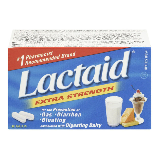 Enzyme lactase extra-forte Lactaid | 40 comprimés