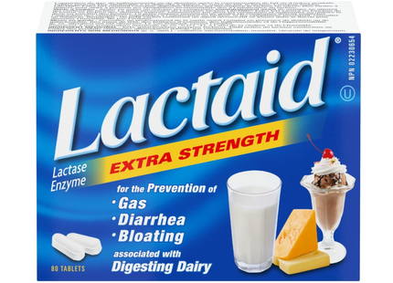 Enzyme lactase extra-forte Lactaid | 80 comprimés 