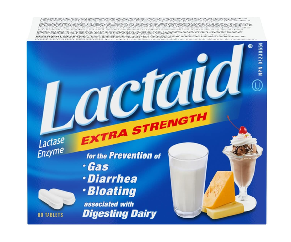 Lactaid Extra Strength Lactase Enzyme | 80 Tablets – White Cross E-Store