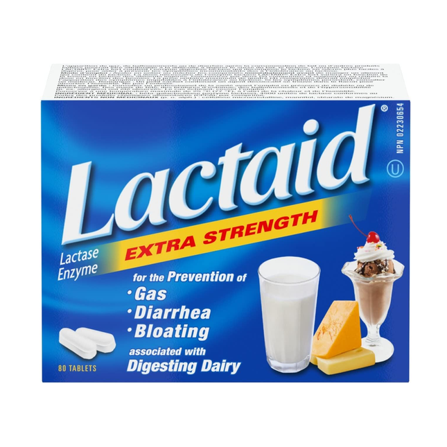 Enzyme lactase extra-forte Lactaid | 80 comprimés