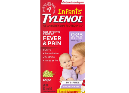 Tylenol - Infant Fever & Pain Drops 80 MG/mL - 0 to 23 months | 24 mL