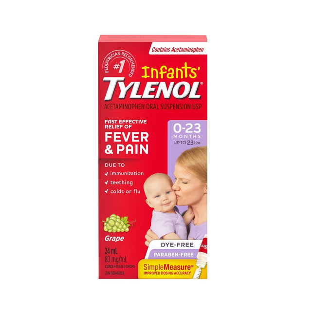 Tylenol - Gouttes contre la fièvre et la douleur chez les nourrissons 80 MG/mL - 0 à 23 mois | 24 ml