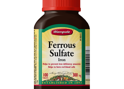 Wampole - Sulfate ferreux 300MG Fer | 100 comprimés