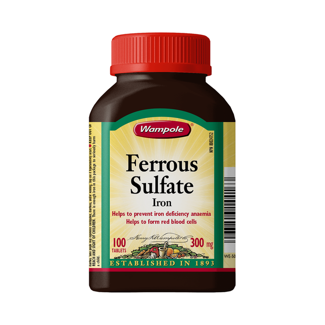 Wampole - Ferrous Sulfate 300 mg Iron | 100 Tablets