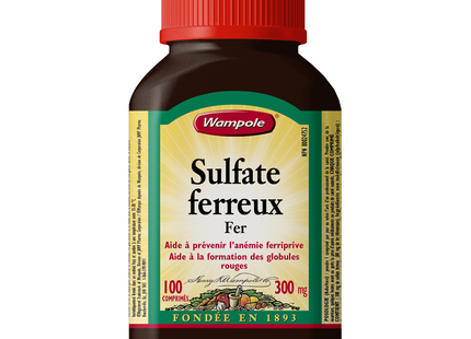 Wampole - Sulfate ferreux 300MG Fer | 100 comprimés