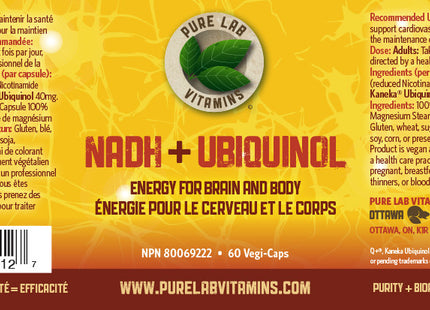 Pure Lab - Vitamins - Ubiquinol + NADH | 60 Vegi-Caps