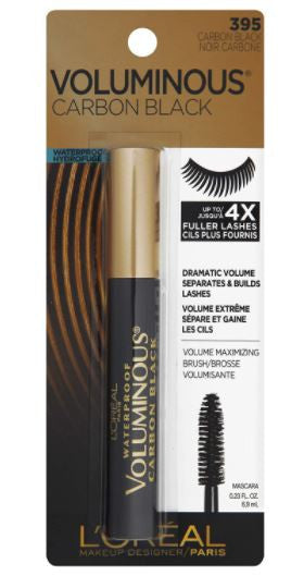L'oréal Paris - Voluminous Waterproof Mascara with a Volume Maximizing Brush - Carbon Black (395) | 6.9 ml