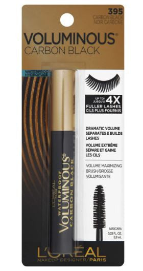 L'oréal Paris - Mascara volumineux waterproof avec une brosse maximisant le volume - Noir de carbone (395) | 6,9 ml