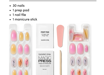 Dashing Diva - Magic Press, Medium Nails, PO727 Chakra Ramen | 30 Nails