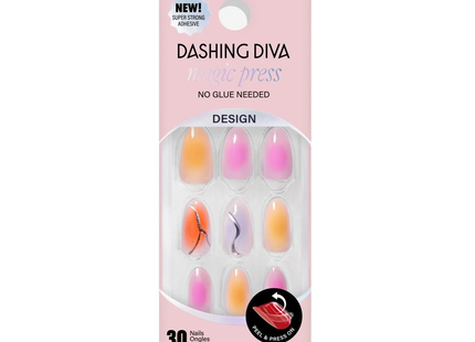 Dashing Diva - Magic Press, Medium Nails, PO727 Chakra Ramen | 30 Nails