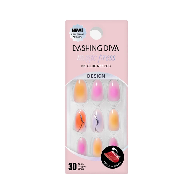 Dashing Diva - Magic Press, Medium Nails, PO727 Chakra Ramen | 30 Nails
