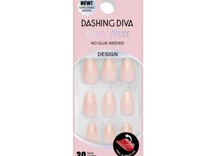 Dashing Diva - Magic Press Short Nails PO736, Peach Bubbles | 30 Nails