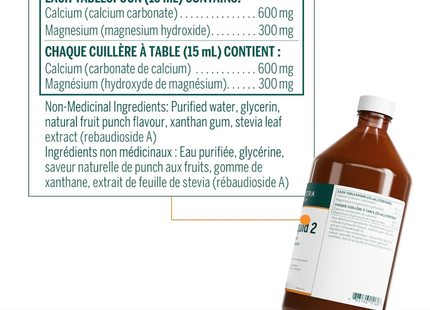 Genestra - Cal Mag Liquid 2, Fruit Punch | 450 mL 