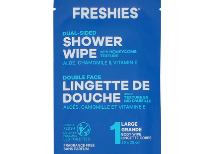 Freshies - Dual-Sided Shower Wipe with Honeycomb Texture | 1 Large Wipe