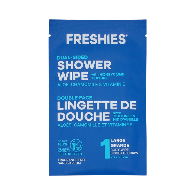 Freshies - Dual-Sided Shower Wipe with Honeycomb Texture | 1 Large Wipe