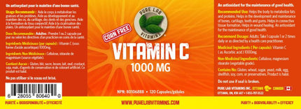 Pure Lab - VIT C 1000 mg | 120 capsules végétales*