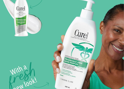 Curel - Lotion Hydratante Peau Sèche et Sensible, Sans Parfum | 480 ml