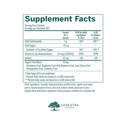Genestra - Vitamin D Gummies | 100 Gummies 