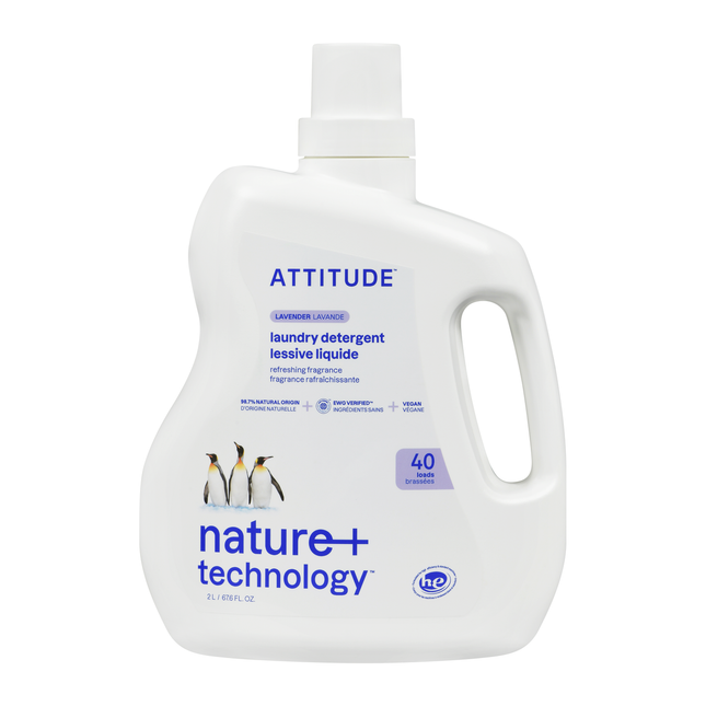 Attitude - Nature+ Refreshing Laundry Detergent, Lavender Scent | 2 L