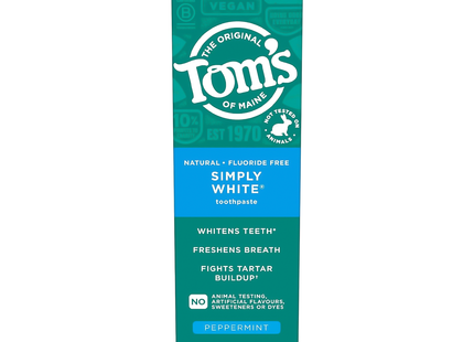 Tom's of Maine - Simply White Peppermint Natural Toothpaste | 85 mL