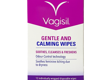 Vagisil - Gentle & Calming Feminine Wipes | 12 Wipes