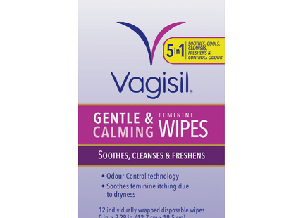 Vagisil Gentle & Calming Feminine Wipes | 12 Wipes