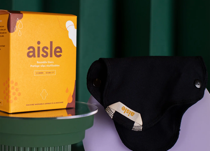 Aisle - Protège-dessous menstruels réutilisables, 2 protège-dessous | 7 po