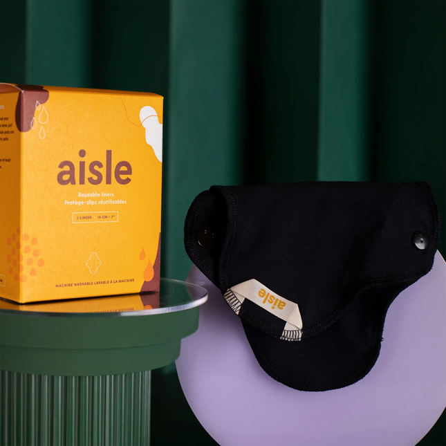 Aisle - Protège-dessous menstruels réutilisables, 2 protège-dessous | 7 po