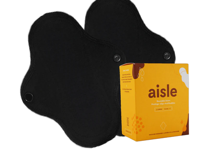 Aisle - Protège-dessous menstruels réutilisables, 2 protège-dessous | 7 po