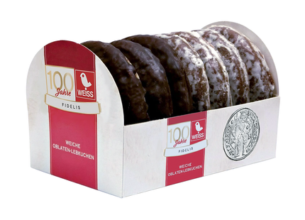 Weiss - Fidelis Chocolate and Glazed Gingerbread Weiche Oblaten-Lebkuchen | 200 g