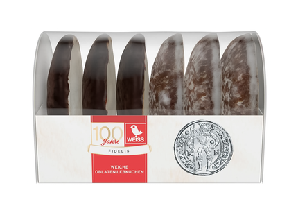 Weiss - Fidelis Chocolate and Glazed Gingerbread Weiche Oblaten-Lebkuchen | 200 g