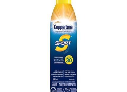 Coppertone - Écran solaire sport en spray continu - SPF 30 | 222 ml