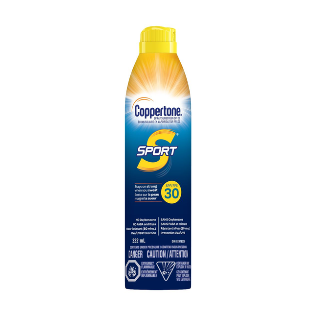 Coppertone - Écran solaire sport en spray continu - SPF 30 | 222 ml