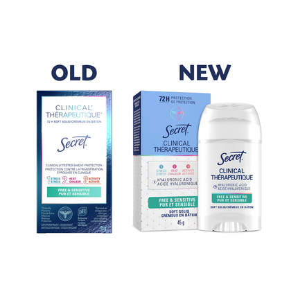 Secret - Clinical 72H Antiperspirant with Hyaluronic Acid, Free & Sensitive | 45 g