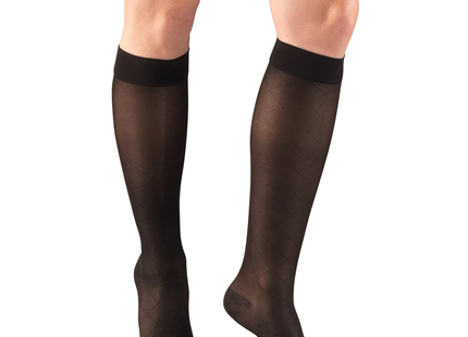 TRUFORM - Ladies' Sheer Knee High, Diamond Pattern | 15-20 mmHg