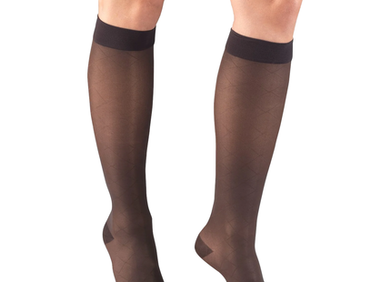 TRUFORM - Ladies' Sheer Knee High, Diamond Pattern | 15-20 mmHg