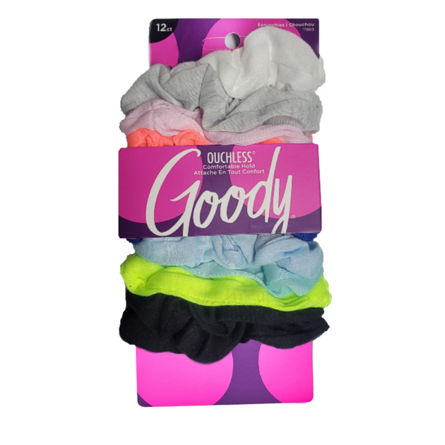 Goody - Ouchless Comfortable Hold Bright Scrunchies | 12-Pack